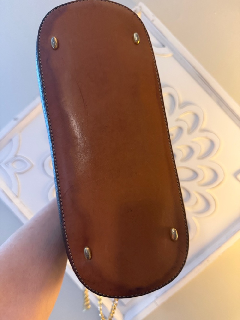 CELINE Macadam Patterned Done Satchel Handbag Vintage - Picture 9 of 14